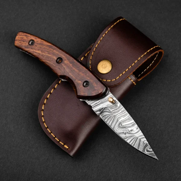 The Londoner Damascus Steel Liner Lock Folding Knife